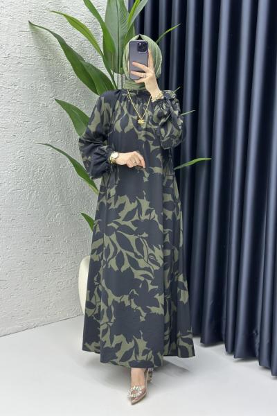 Selin Tesetür Elbise Haki