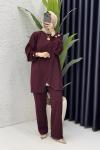 Sema Takım Tesettür Giyim  Bordo