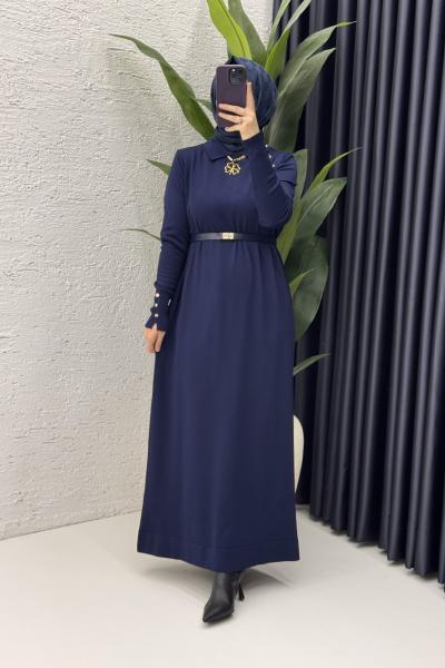 Sermin Elbise Tesettür Giyim  Lacivert