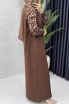 Serra Elbise Tesettür Giyim  Kahverengi