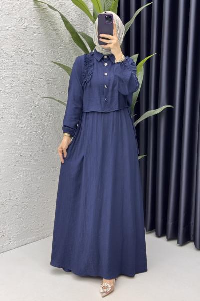 Şevval Elbise Tesettür Giyim Lacivert