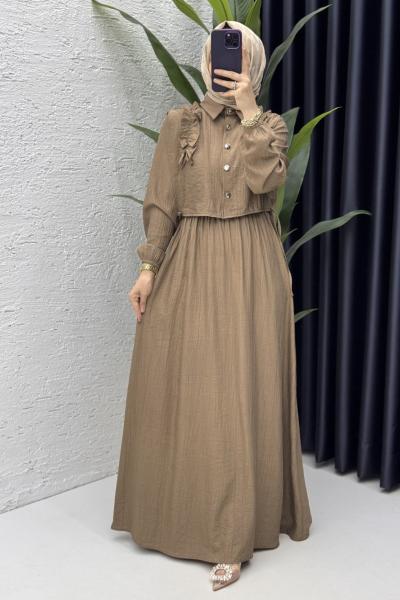 Şevval Elbise Tesettür Giyim Toprak