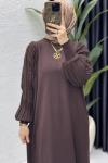 Simge Elbise Tesettür Giyim  Kahverengi