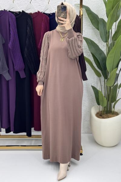 Simge Elbise Tesettür Giyim  Vizon