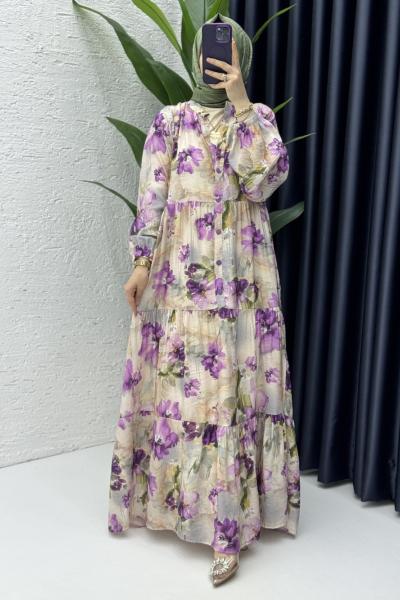 Sinem Elbise Tesettür Giyim Mor