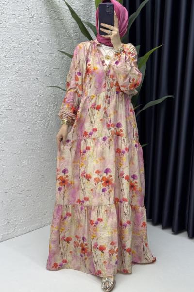 Sinem Elbise Tesettür Giyim Pembe