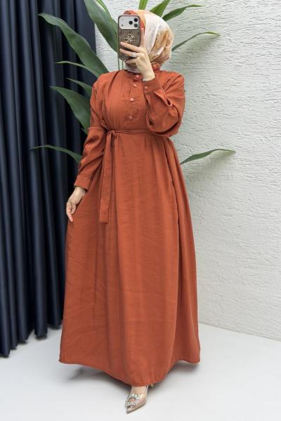 Şura Elbise Tesettür Giyim  Kiremit