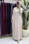 Yasmin Elbise Tesettür Giyim  Taş Rengi