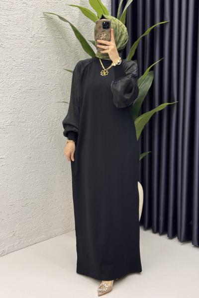 Zerine Elbise Tesettür Giyim Siyah