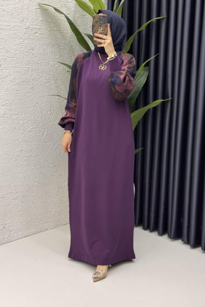 Zerine Elbise Tesettür Giyim Mor