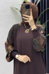 Zerine Elbise Tesettür Giyim  Kahverengi