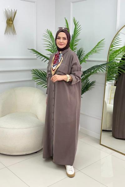 CLASSY MODAL ELBİSE - VİZON