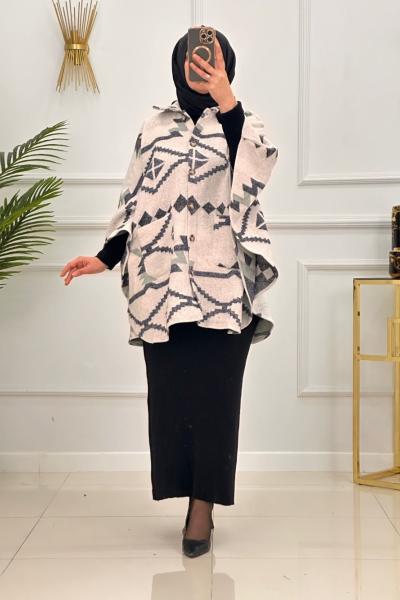 ETNİK PANÇO-LACİVERT