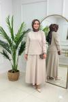 GÜLCAN ETEKLİ TAKIM - BEJ