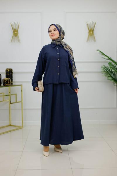 GÜNEŞ ETEKLİ TAKIM-LACİVERT