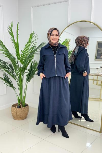 HİFA ETEKLİ TAKIM - LACİVERT