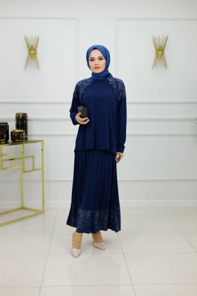 İMREN ETEKLİ TAKIM-LACİVERT