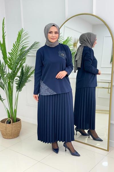 MİNEL ETEKLİ TAKIM - LACİVERT