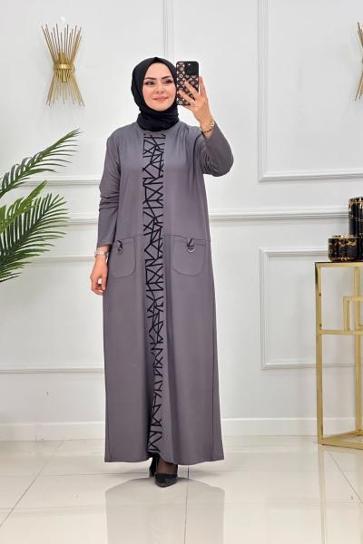 SİNEM ELBİSE-GRİ