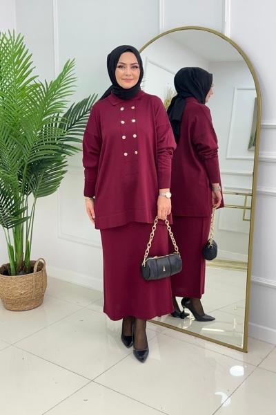 ZERDA ETEKLİ TAKIM - BORDO